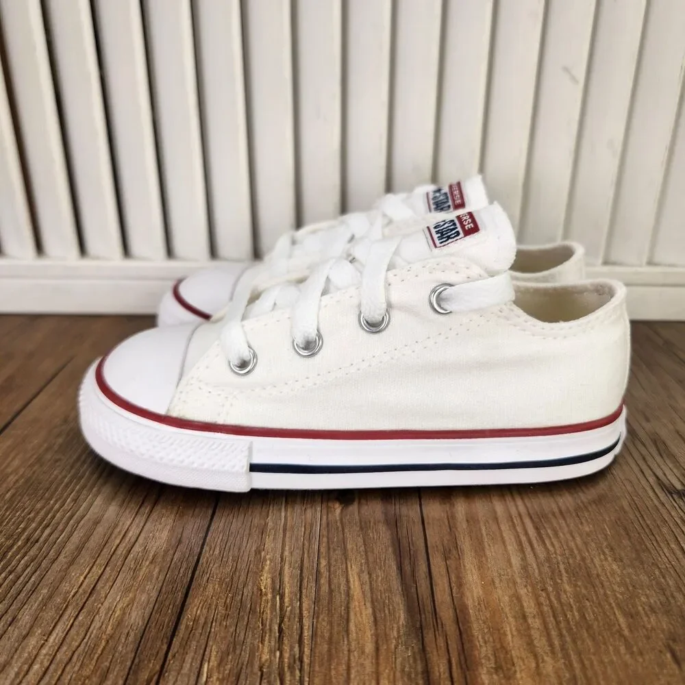 Converse Chuck Taylor All Star Infant Size 9 Optical White Canvas Shoes 7J256
